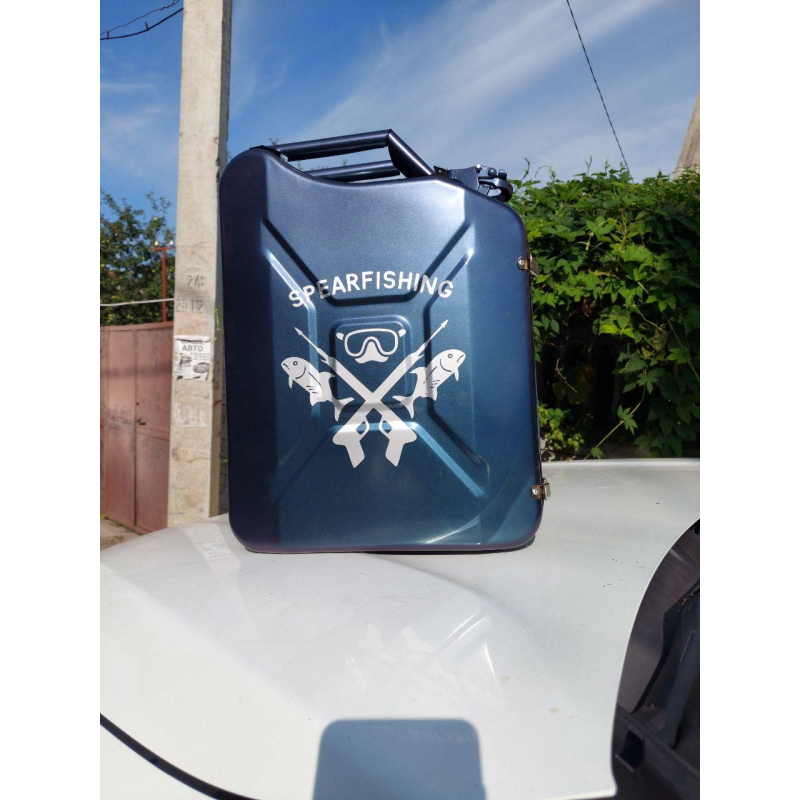 Міні бар каністра синій хамелеон на 20л. з посудом в подарунок чоловікові / Подарунковий набір на 4 персони “Max“