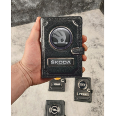 Обкладинка портмоне для грошей, карток, документів 3в1 із натуральної шкіри.